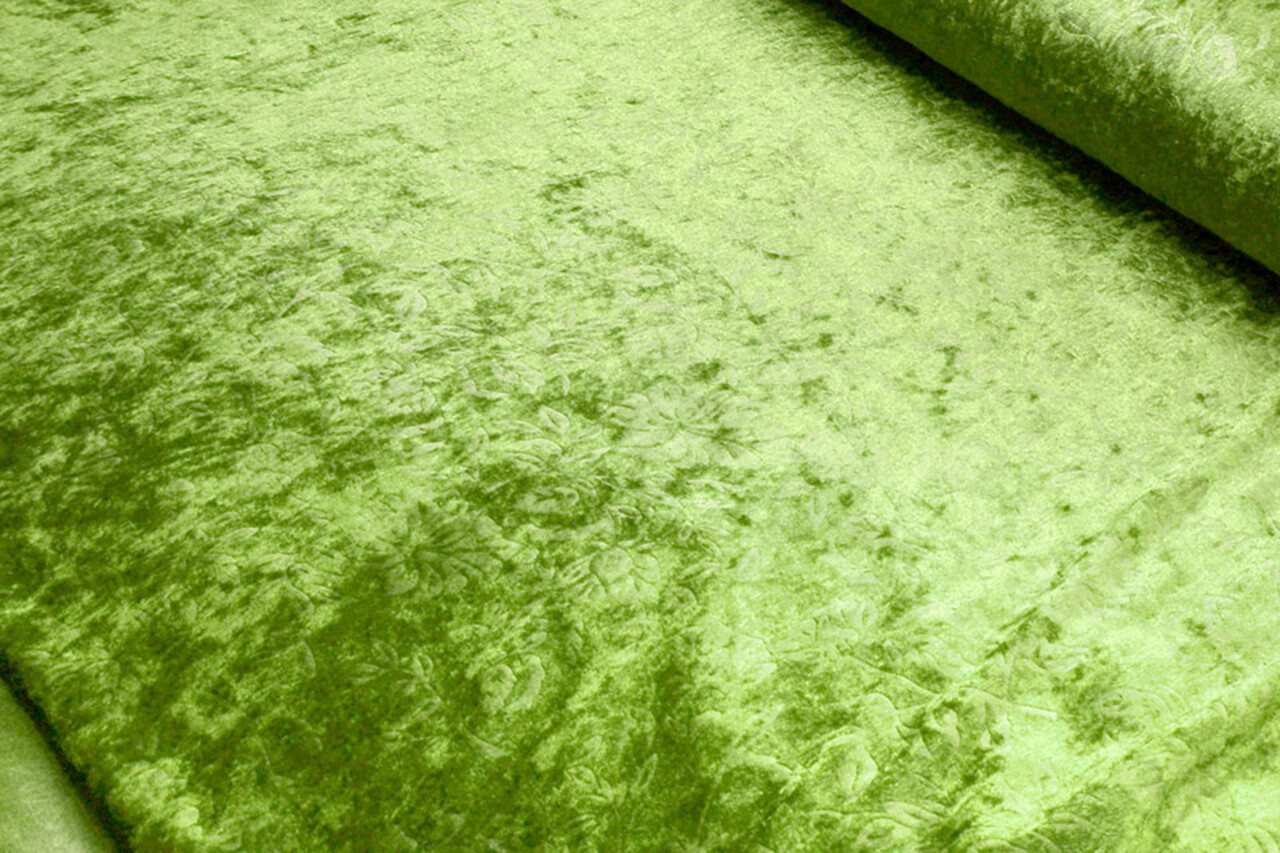 Velours de Panne Kukka Donker Lime Velours de Panne Kukka Donker Lime