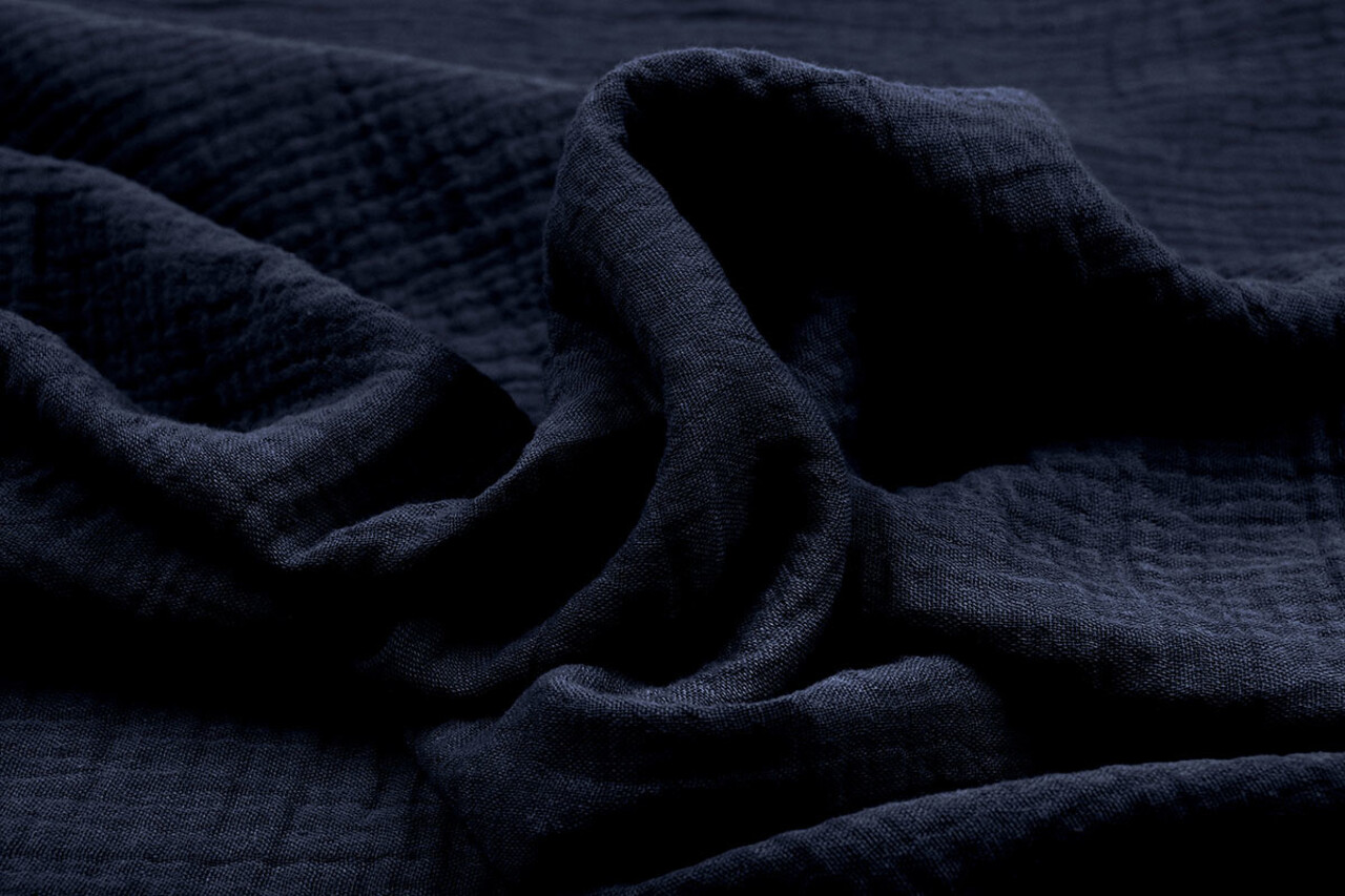Oeko-Tex®  Double Gauze Fabric Navy Oeko-Tex®  Double Gauze Fabric Navy