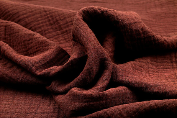 Oeko-Tex® Double Gauze Fabric Rust Brique Oeko-Tex® Double Gauze Fabric Rust Brique