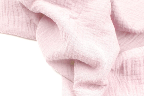 Oeko-Tex® Coton Double Gaze Tissu Rose Clair Oeko-Tex® Coton Double Gaze Tissu Rose Clair