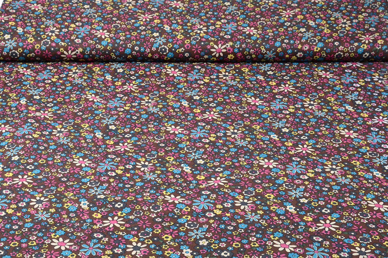 100% Cotton Flowar Brown