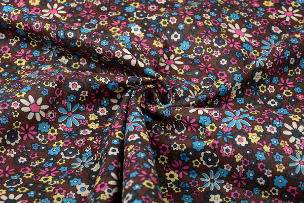 100% Cotton Flowar Brown