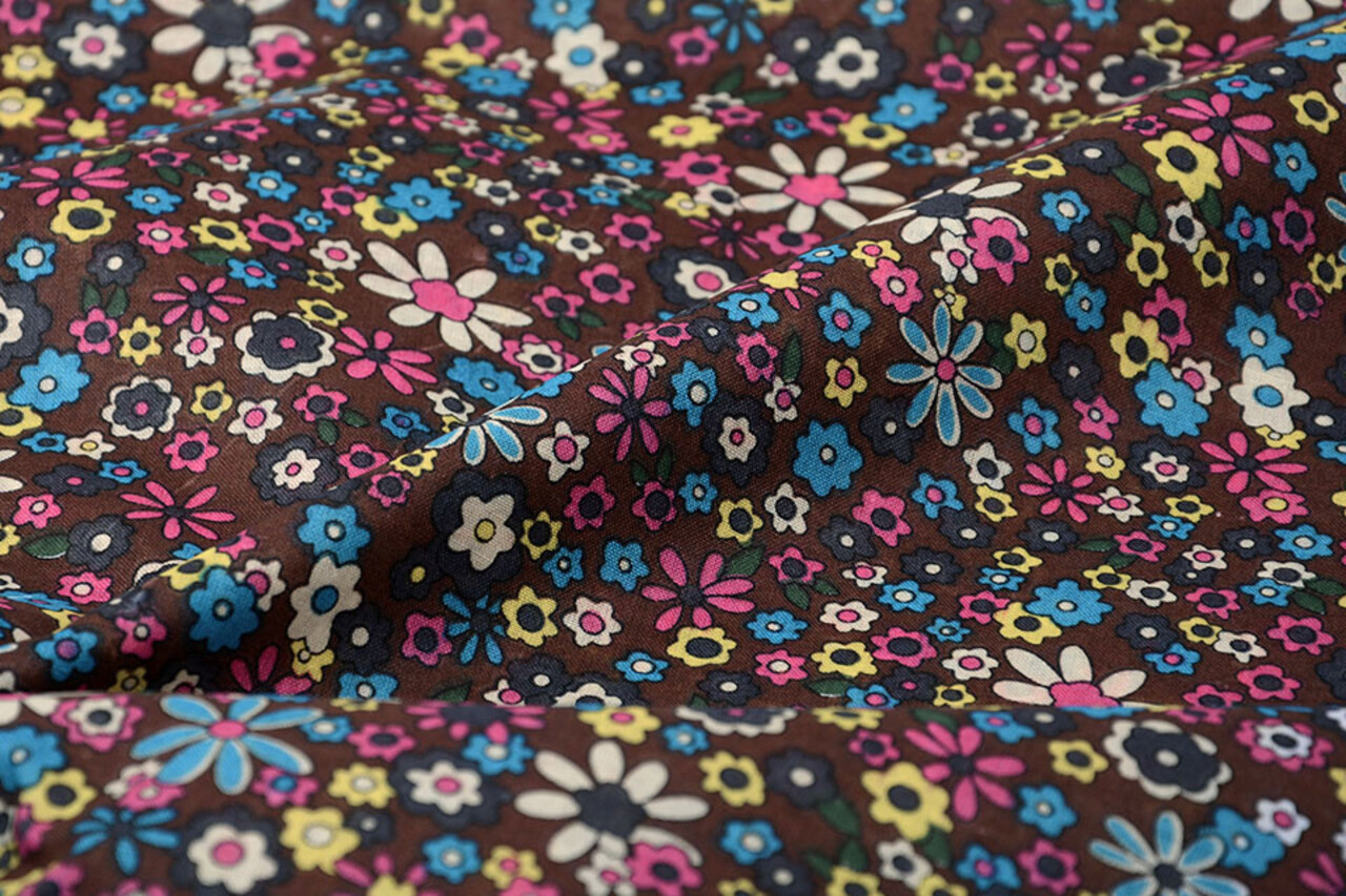 100% Cotton Flowar Brown