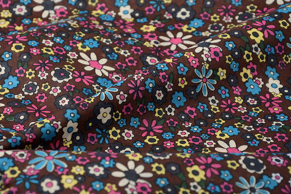 100% Cotton Flowar Brown