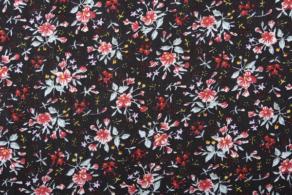 100% Baumwolle Blumendruck Hanna Schwarz 100% Baumwolle Blumendruck Hanna Schwarz