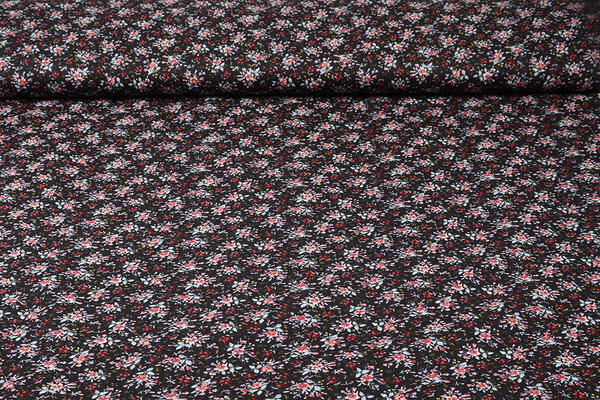 100% Cotone Stampa Floreale Hanna Nero 100% Cotone Stampa Floreale Hanna Nero