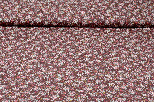 100% Baumwolle Blumendruck Hanna Braun 100% Baumwolle Blumendruck Hanna Braun