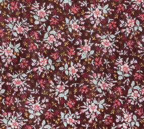 100% Katoen Bloemenprint Hanna Bruin 100% Katoen Bloemenprint Hanna Bruin
