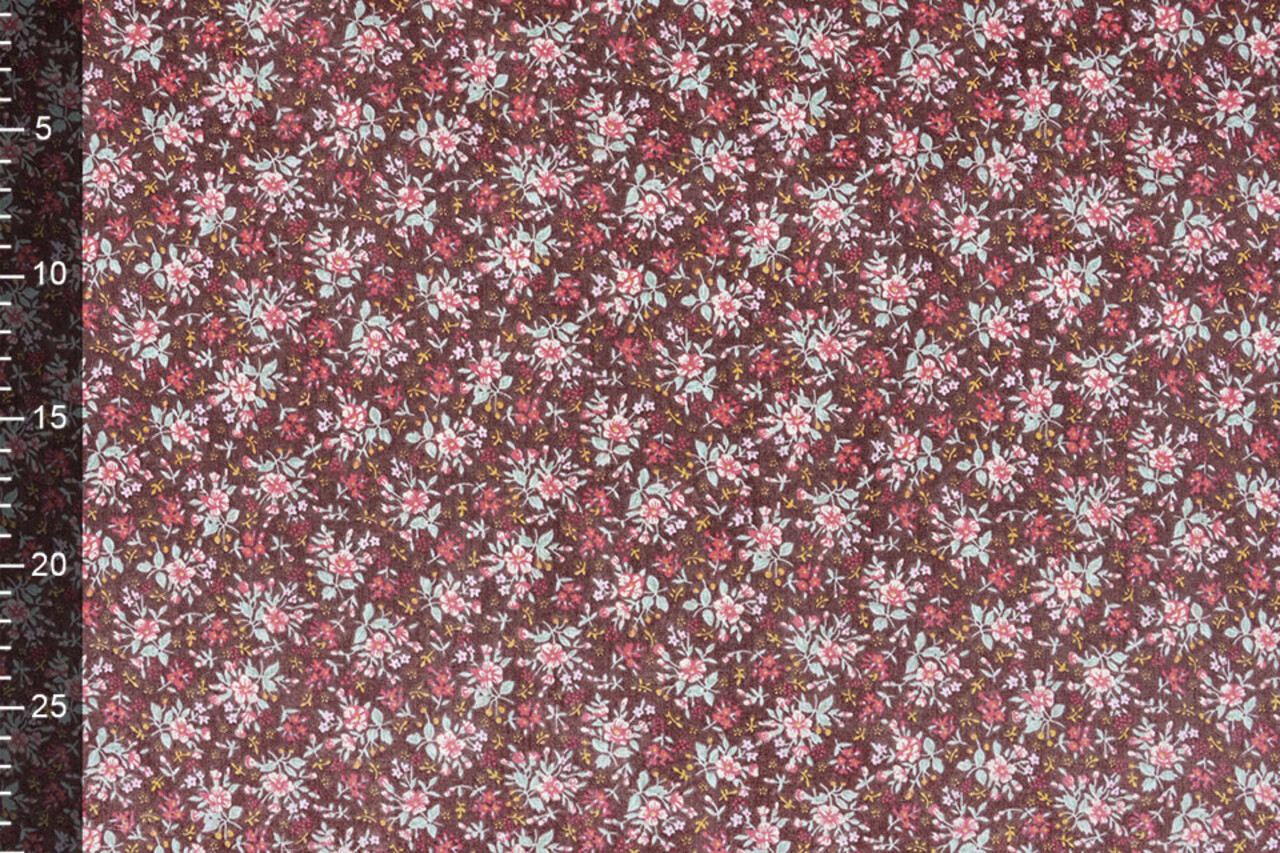 100% Cotone Stampa Floreale Hanna Marrone 100% Cotone Stampa Floreale Hanna Marrone