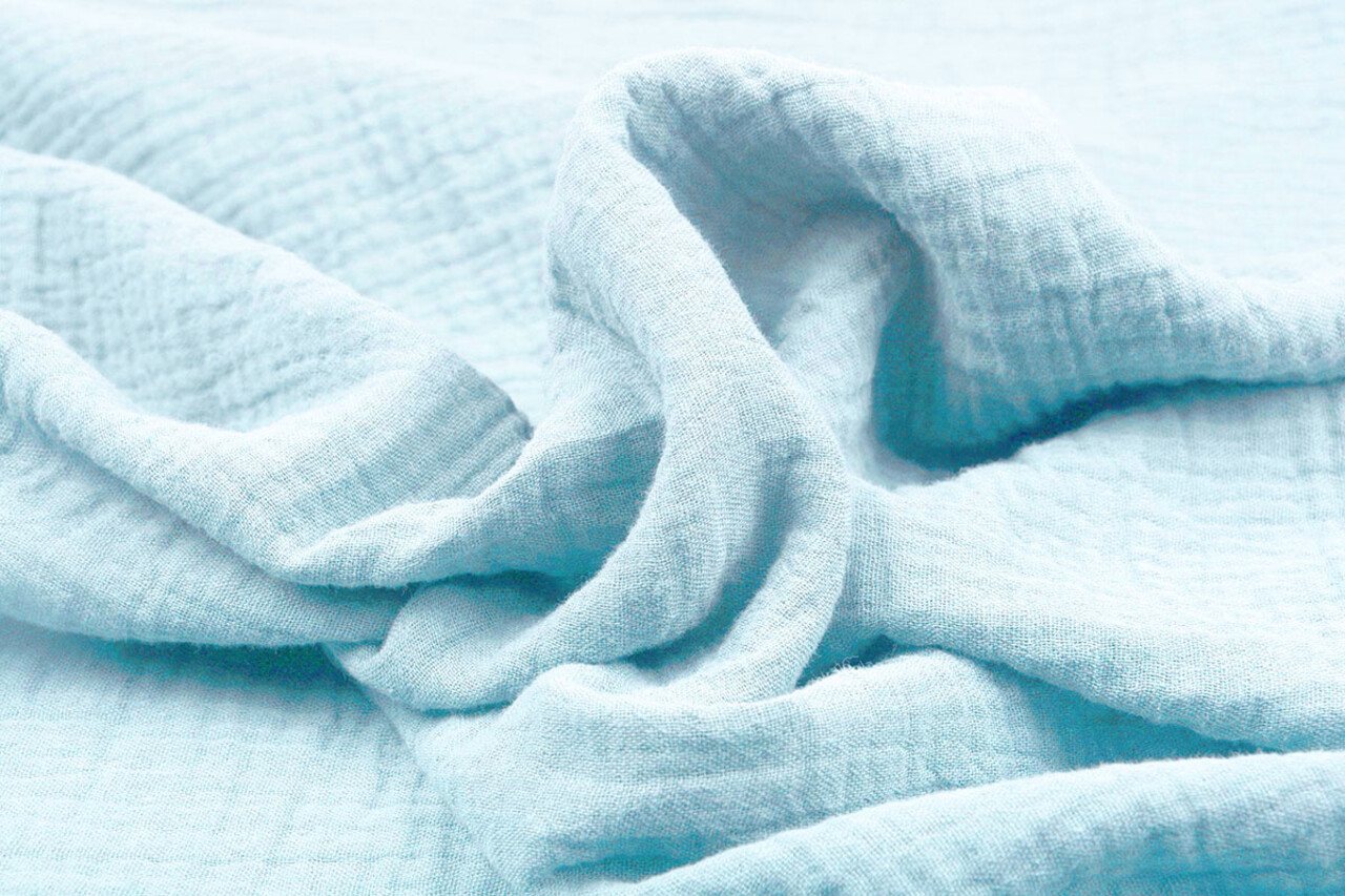Oeko-Tex® Tessuto di Mussola Azzurro Chiaro Oeko-Tex® Tessuto di Mussola Azzurro Chiaro