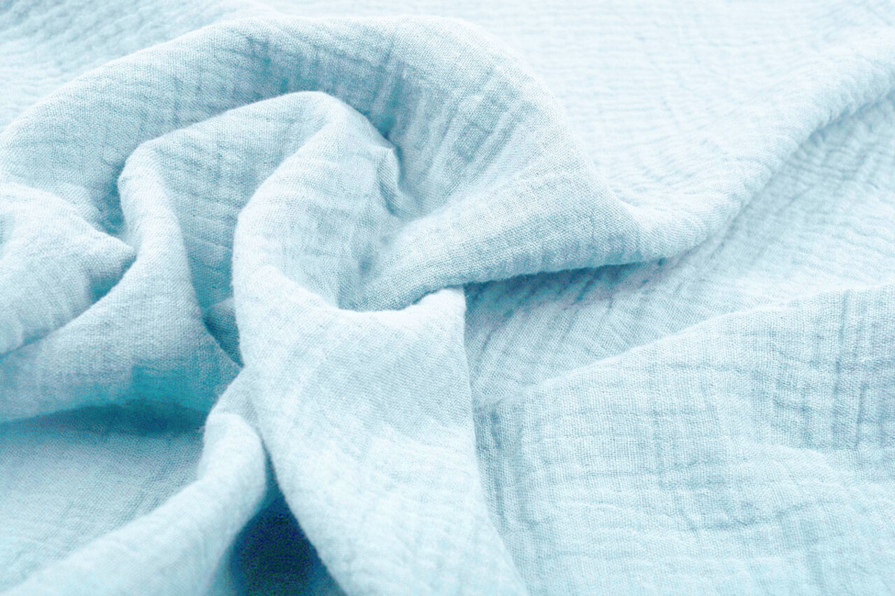 Oeko-Tex®  Baumwoll Musselin Stoff Hellblue