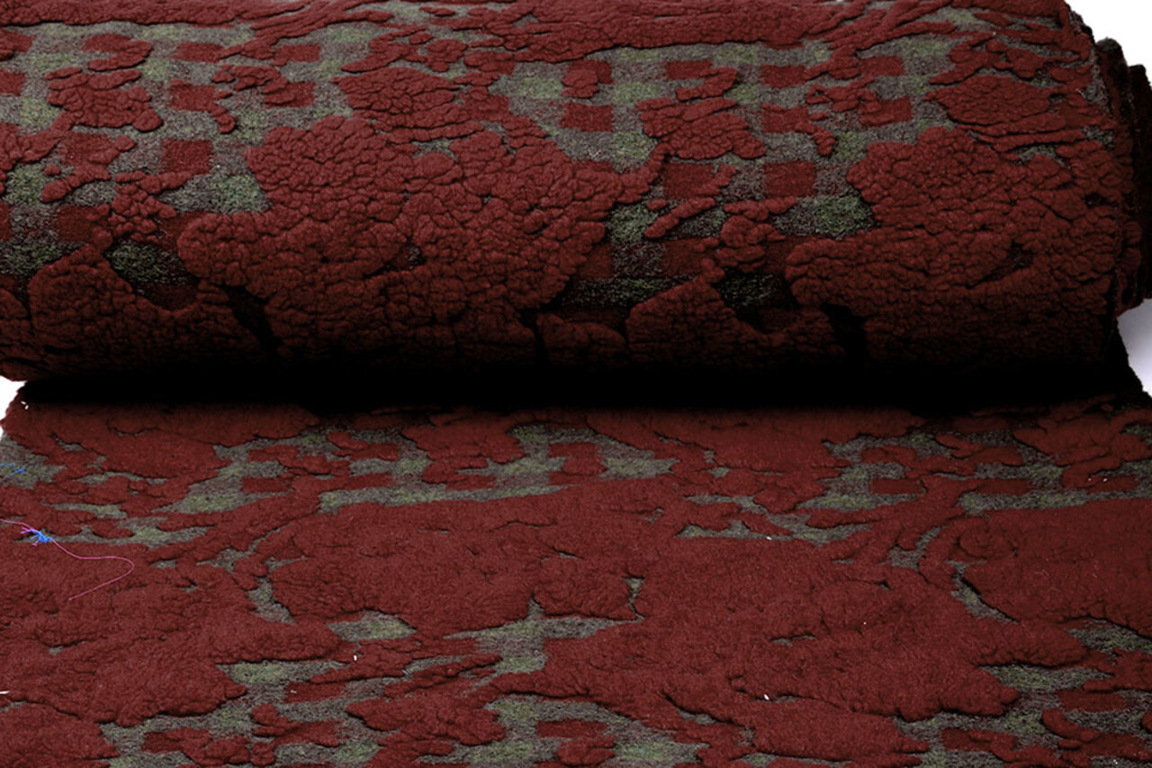 Knitted Woolen fabric Sheep Wool look Diamond Bordeaux Knitted Woolen fabric Sheep Wool look Diamond Bordeaux