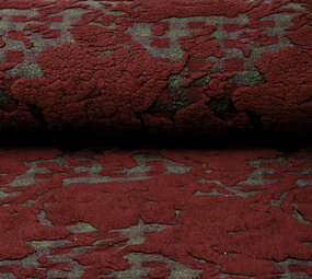 Tessuto di Lana a Maglia Schapenwollook Quadri Bordeaux Tessuto di Lana a Maglia Schapenwollook Quadri Bordeaux