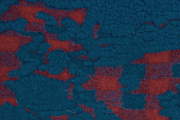 Knitted Woolen fabric Sheep Wool look Diamond Petrol Red