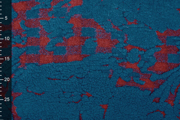 Gestrickter WollStoff Schafwolle aussehen Petrol Rot