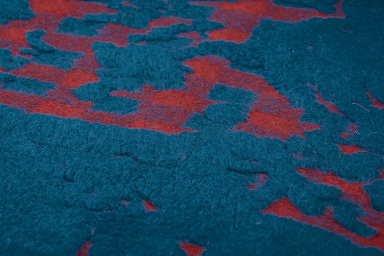 Gestrickter WollStoff Schafwolle aussehen Petrol Rot