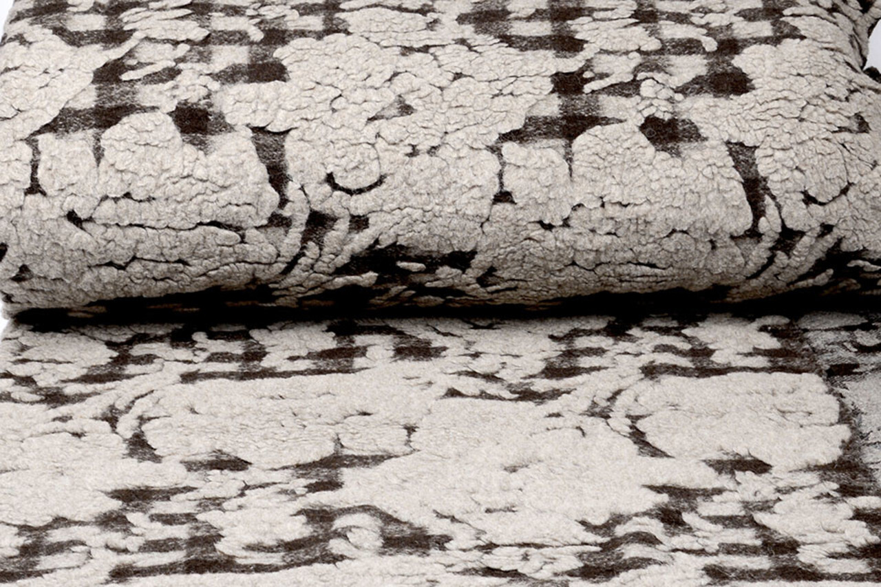 Knitted Woolen fabric Sheep Wool look Diamond Dark Brown Knitted Woolen fabric Sheep Wool look Diamond Dark Brown