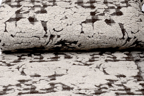 Gebreide Wollen stof Schapenwollook Ruit Donker Bruin Gebreide Wollen stof Schapenwollook Ruit Donker Bruin