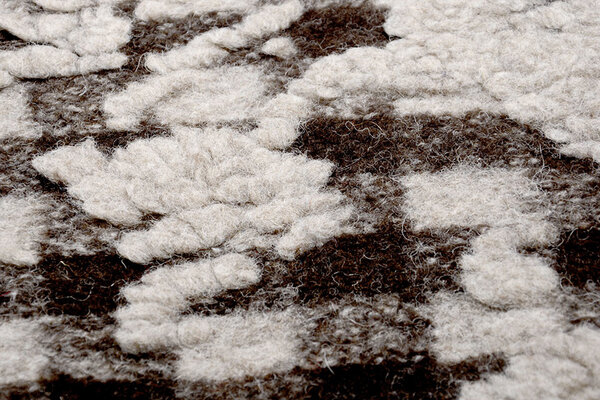 Tricoté Laine Tissu Schapenwollook Carreaux Marron Foncé Tricoté Laine Tissu Schapenwollook Carreaux Marron Foncé