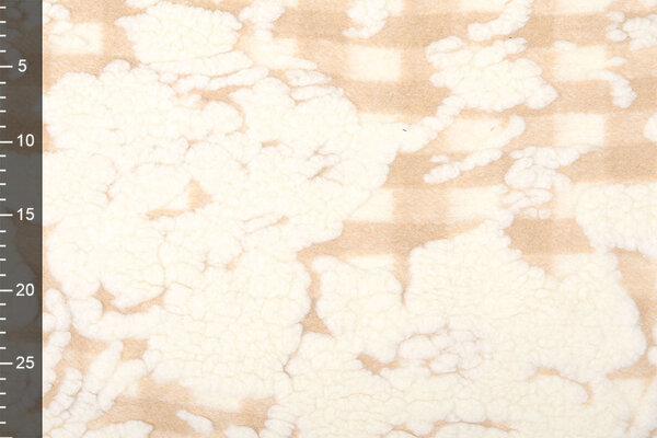Gebreide Wollen stof Schapenwollook Ruit Beige Gebreide Wollen stof Schapenwollook Ruit Beige