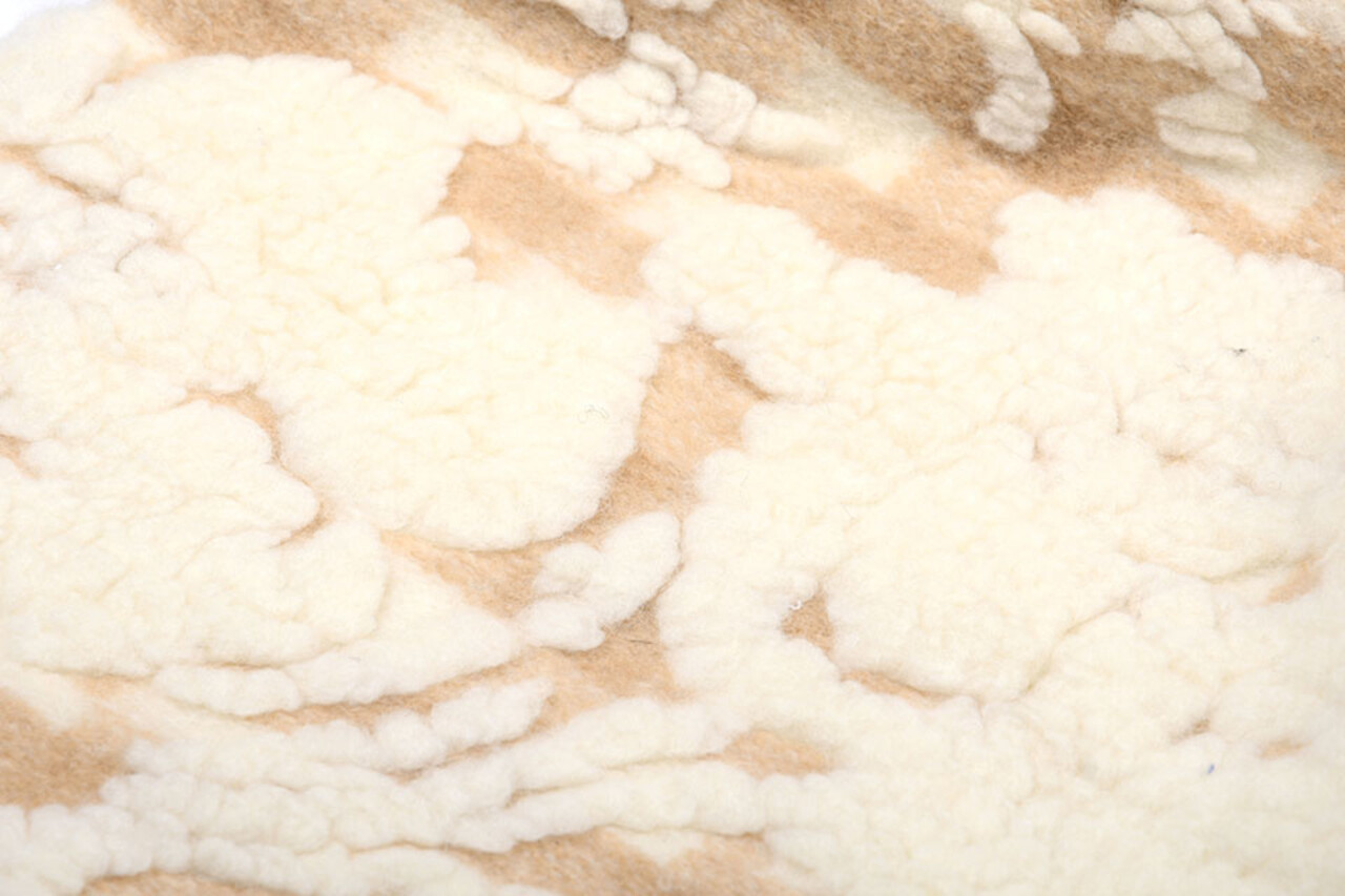 Gebreide Wollen stof Schapenwollook Ruit Beige Gebreide Wollen stof Schapenwollook Ruit Beige