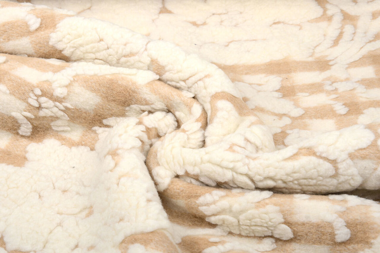 Gebreide Wollen stof Schapenwollook Ruit Beige Gebreide Wollen stof Schapenwollook Ruit Beige