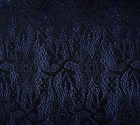 Lace on Charmeuse Navy