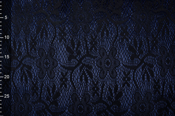 Lace on Charmeuse Navy