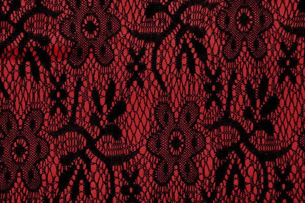 Lace on Charmeuse Red