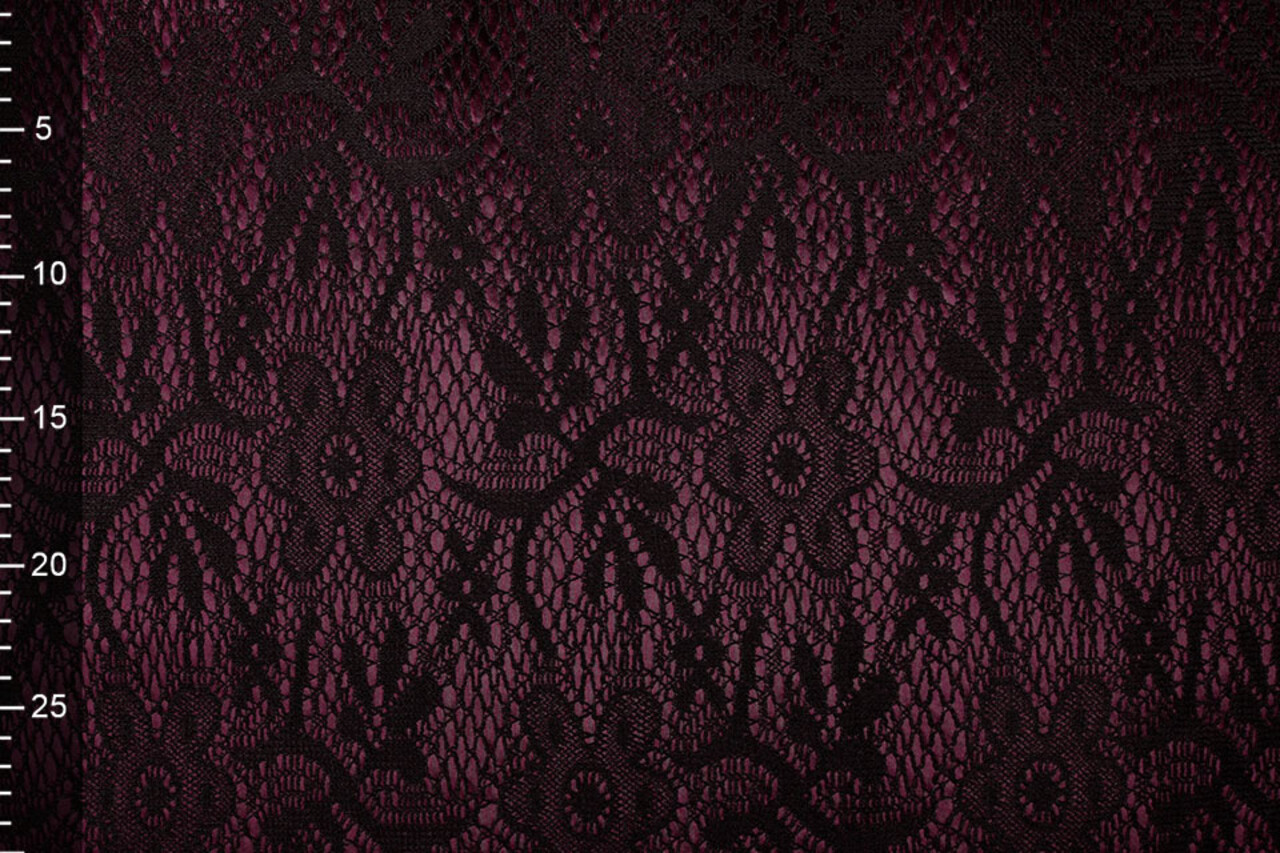 Lace on Charmeuse Bordeaux