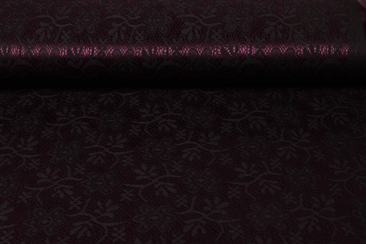 Lace on Charmeuse Bordeaux