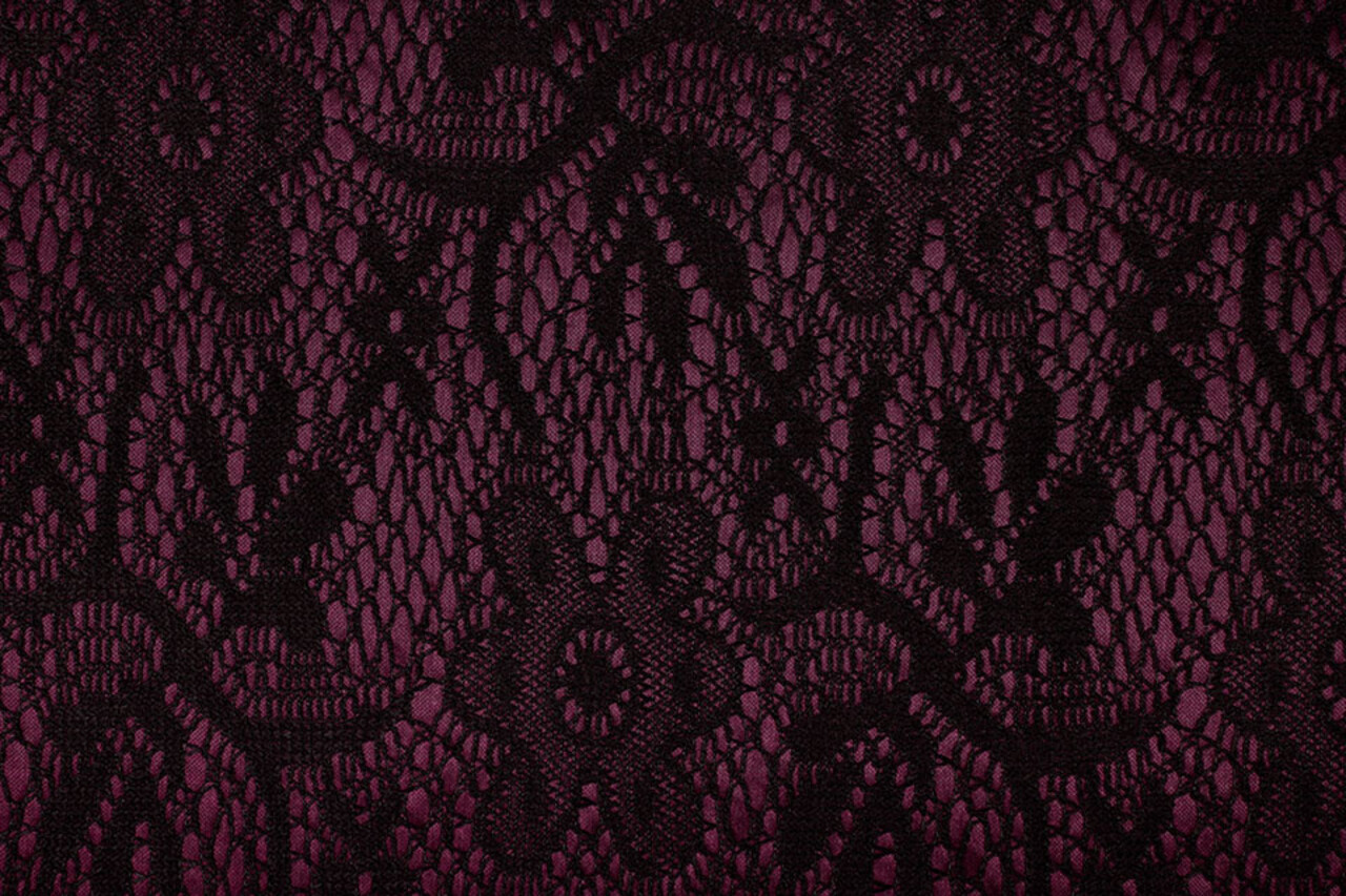 Lace on Charmeuse Bordeaux