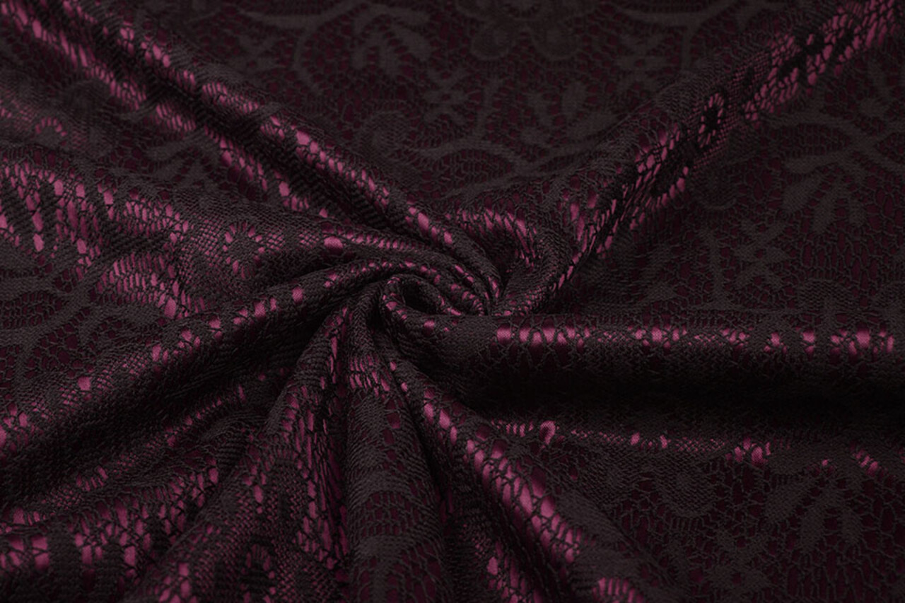 Lace on Charmeuse Bordeaux