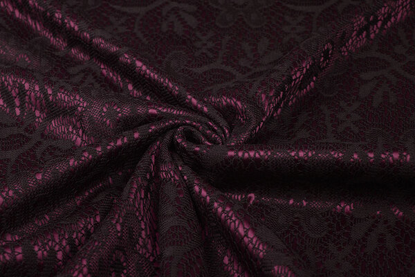 Lace on Charmeuse Bordeaux