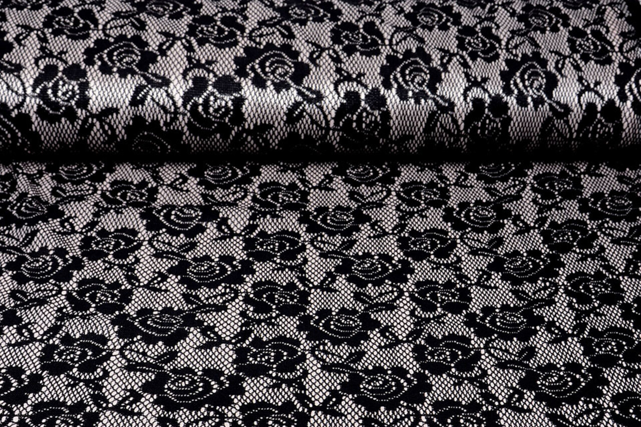 Lace on Charmeuse Beige