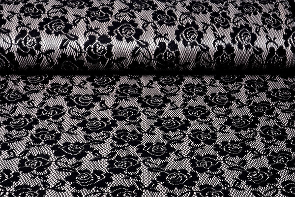 Lace on Charmeuse Beige