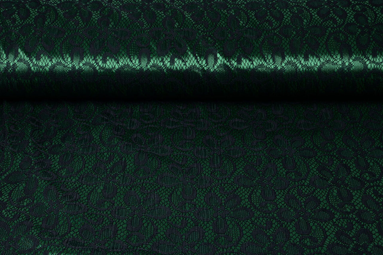 Lace on Charmeuse Green