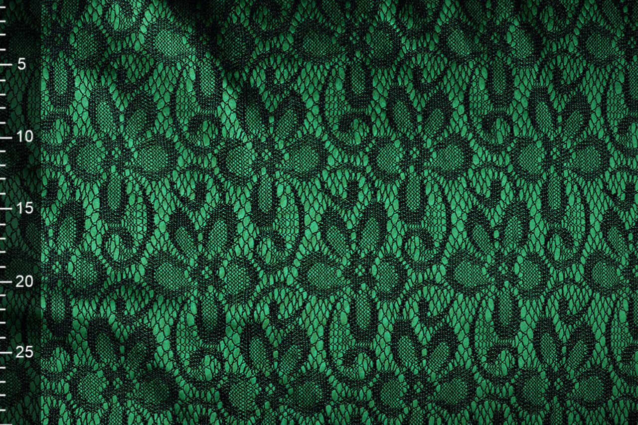 Lace on Charmeuse Green