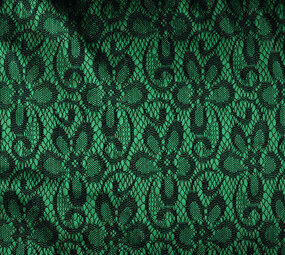Lace on Charmeuse Green