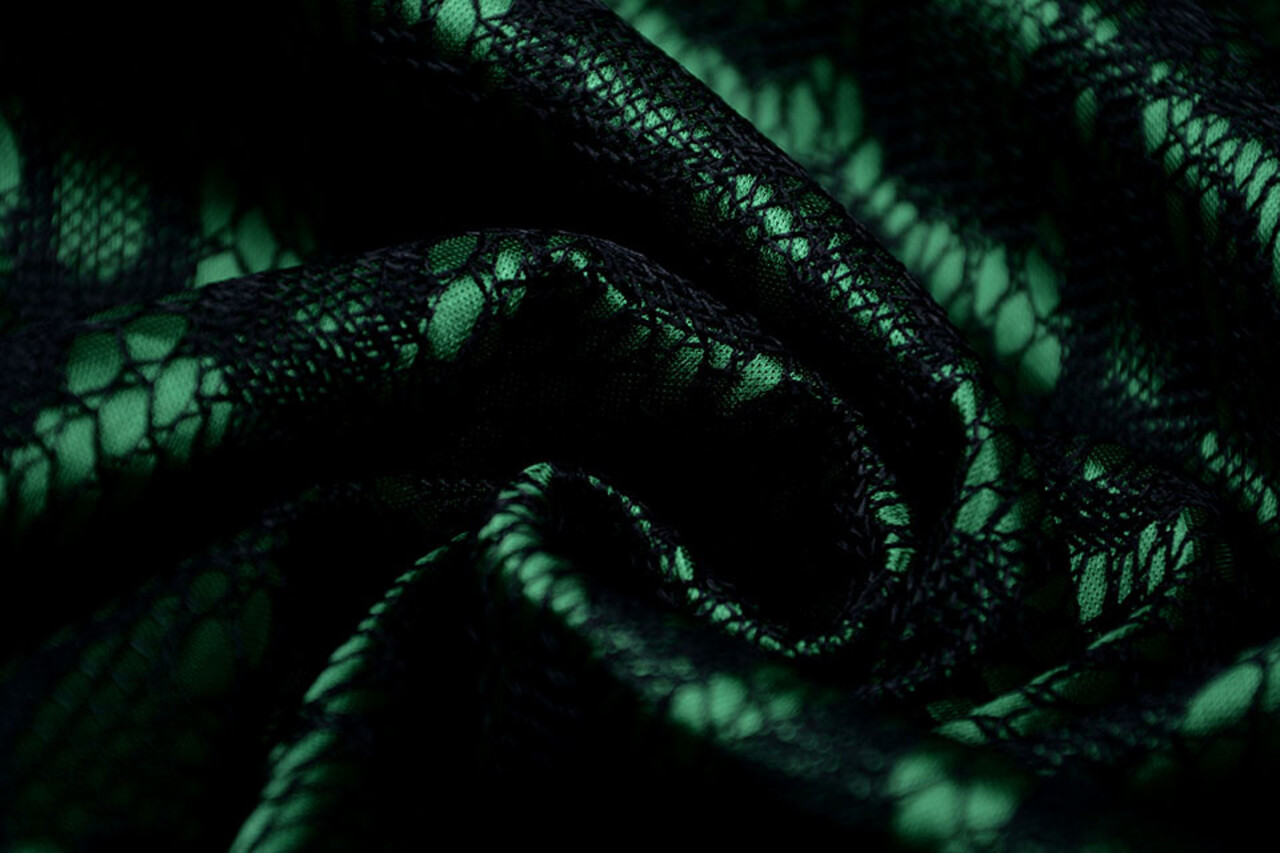 Lace on Charmeuse Green