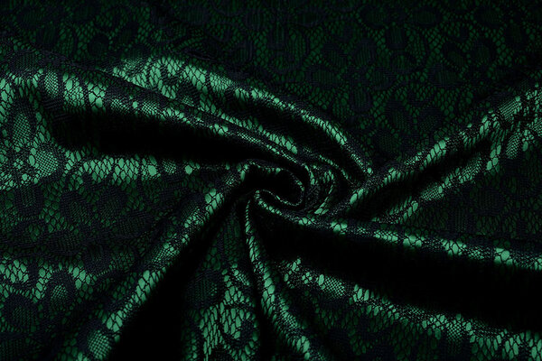 Lace on Charmeuse Green