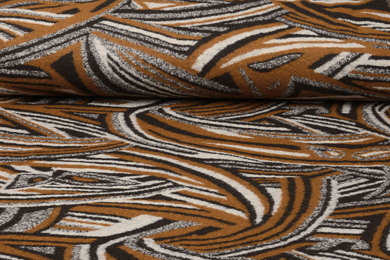 Gestrickter WollStoff Retro Braun schwarz Gestrickter WollStoff Retro Braun schwarz