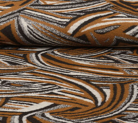 Gestrickter WollStoff Retro Braun schwarz