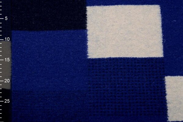 Tessuto di Lana a Maglia Geblokt Blu Cobalto Tessuto di Lana a Maglia Geblokt Blu Cobalto