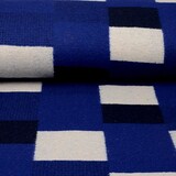 Tessuto di Lana a Maglia Geblokt Blu Cobalto Tessuto di Lana a Maglia Geblokt Blu Cobalto