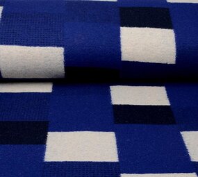 Knitted Woolen fabric Checkered Cobalt Blue Knitted Woolen fabric Checkered Cobalt Blue