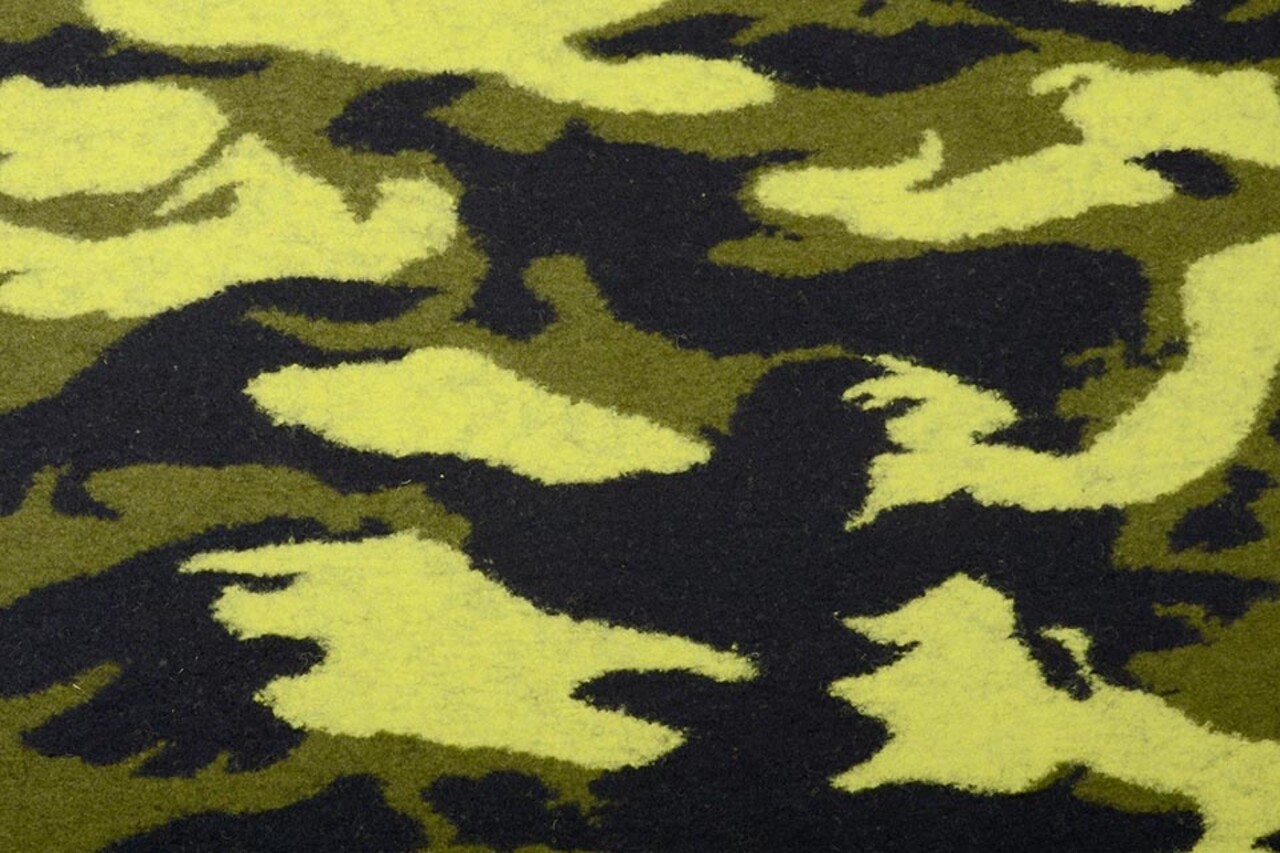 Knitted Woolen fabric Army Yellow