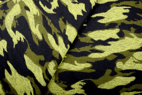 Knitted Woolen fabric Army Yellow
