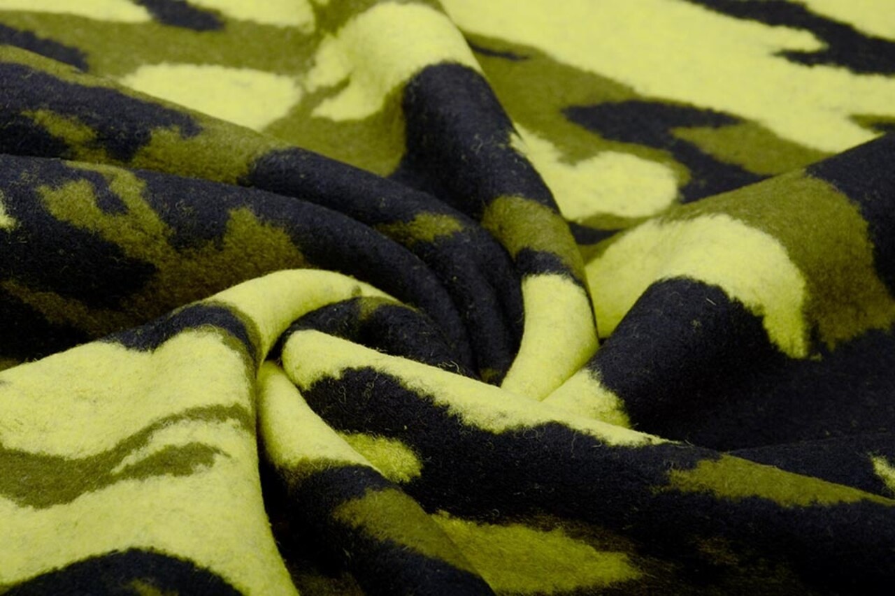 De Punto de Lana Tela Army Amarillo De Punto de Lana Tela Army Amarillo