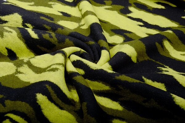 Knitted Woolen fabric Army Yellow